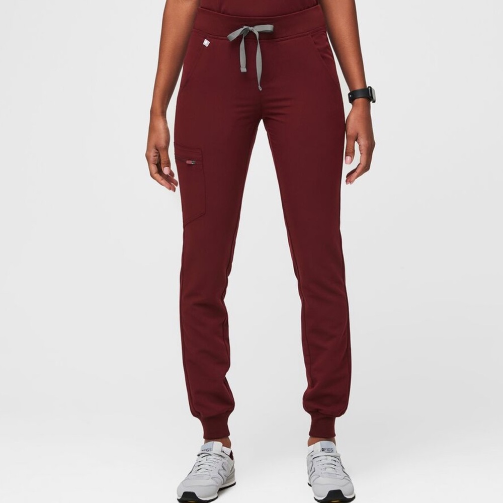 Figs: Burgundy Zamora Jogger Scrub Pants - Picture 7 of 7